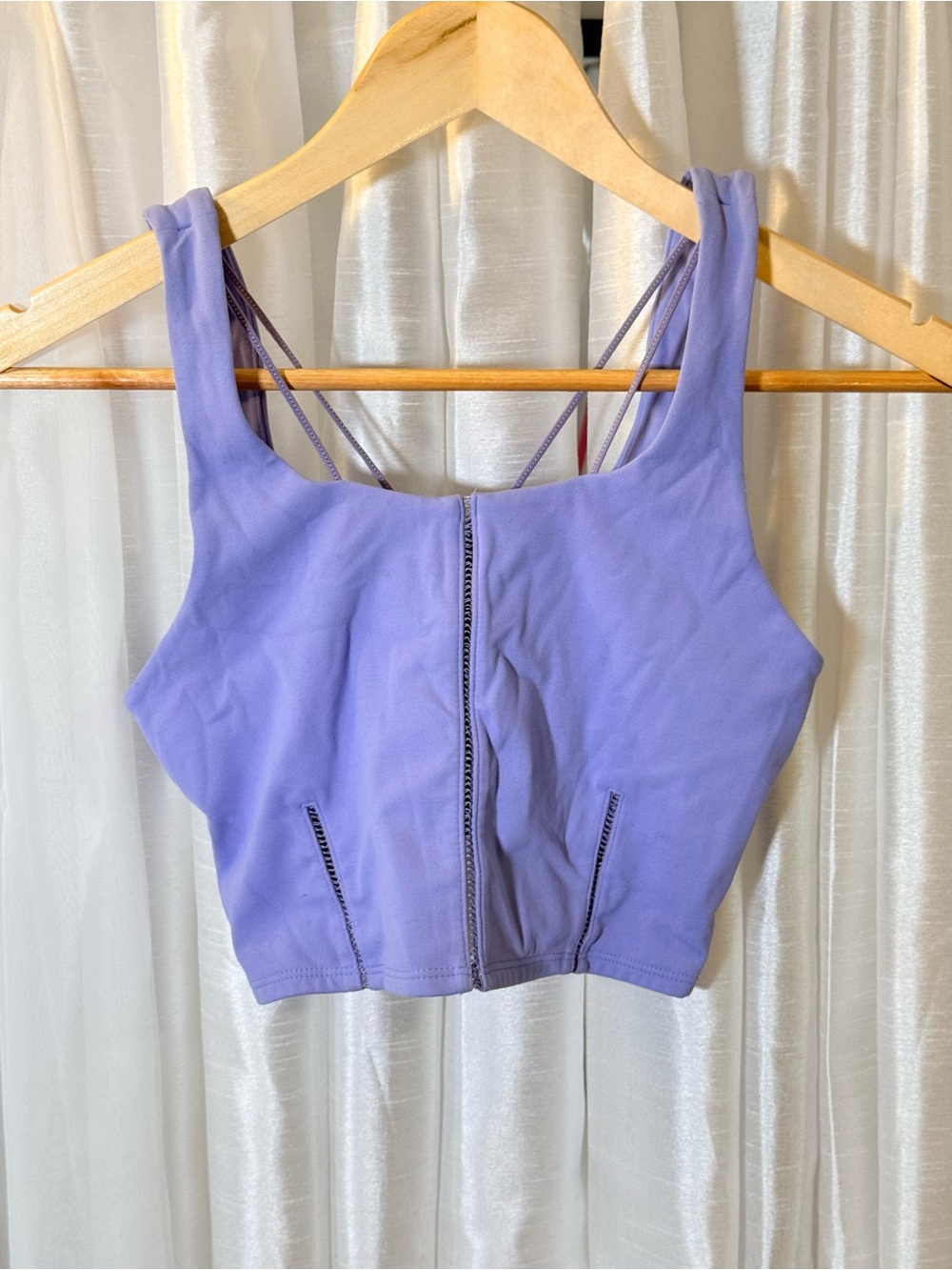 Nike Lavender Cropped Tank with Front Zip